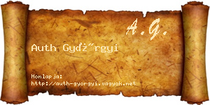 Auth Györgyi névjegykártya